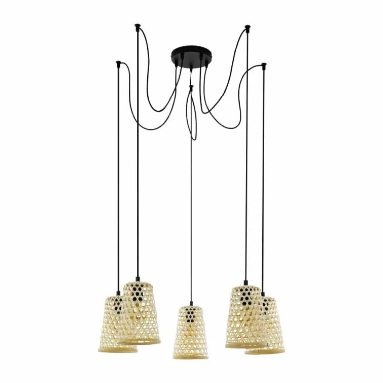 Suspension EGLO CLAVERDON Noir, 5 lumières