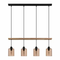 Suspension Eglo COOLMONT Crème, Noir, 4 lumières