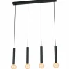 Suspension Eglo CORTENOVA Noir, 4 lumières