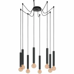 Suspension Eglo CORTENOVA Noir, 8 lumières
