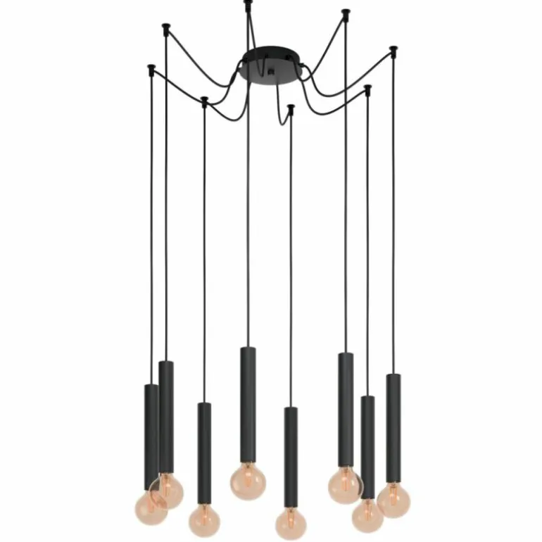 Suspension Eglo CORTENOVA Noir, 8 lumières