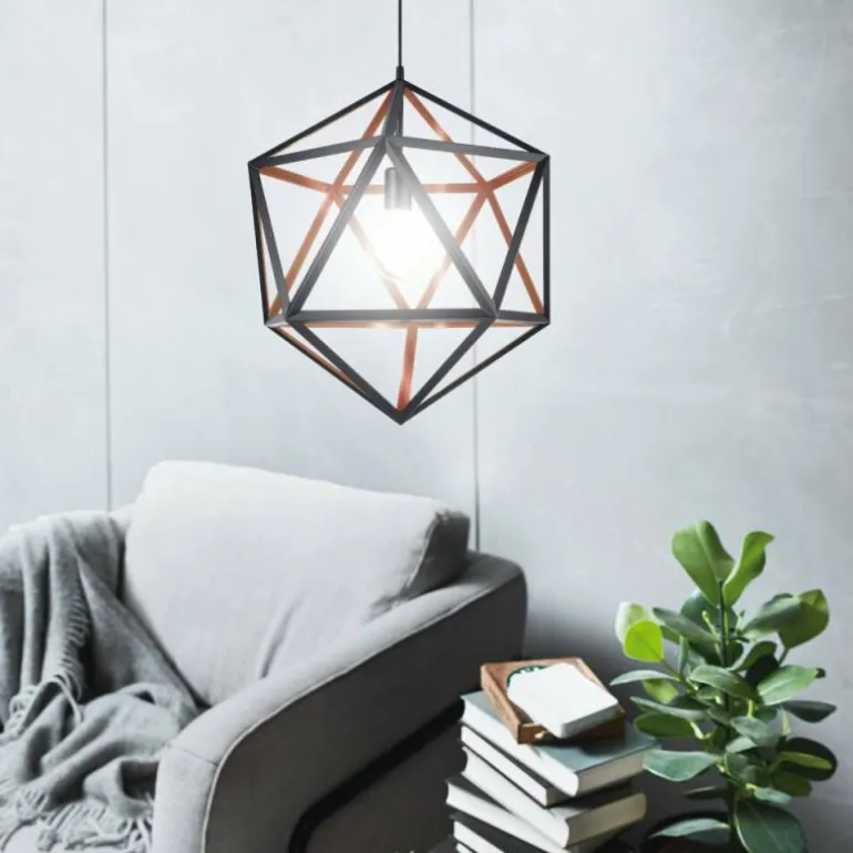 Suspension Eglo EMBLETON 1 Cuivre, Noir, 1 lumière