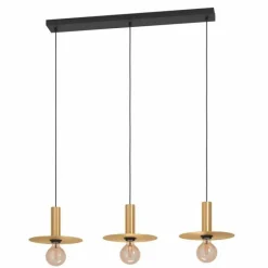 Suspension Eglo ESCANDELL Laiton, Noir, 3 lumières