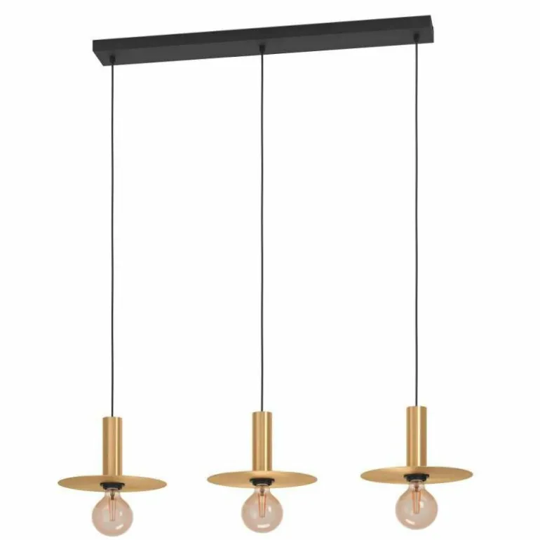 Suspension Eglo ESCANDELL Laiton, Noir, 3 lumières