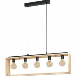 Suspension Eglo FAMBOROUGH Brun, Noir, 5 lumières