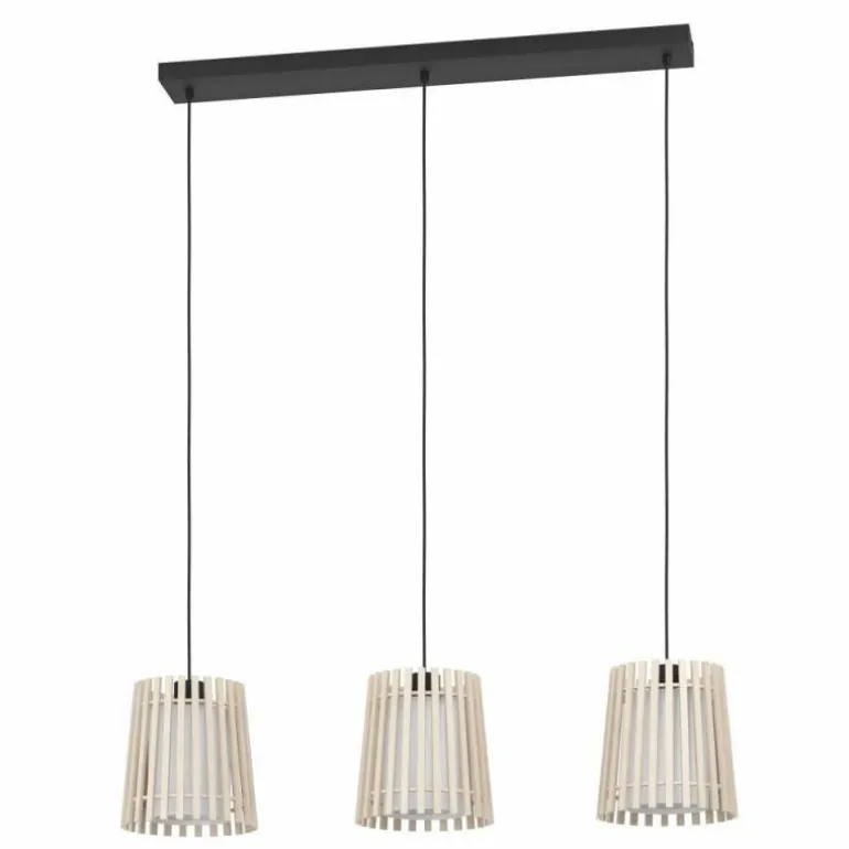 Suspension Eglo FATTORIA Noir, 3 lumières