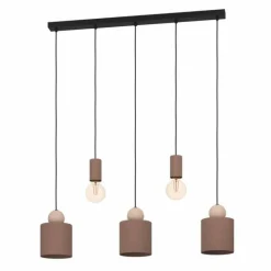 Suspension Eglo GAZZOLA Moka, Sable, 5 lumières