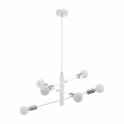 Suspension Eglo GRADOLI Chrome, Blanc, 6 lumières