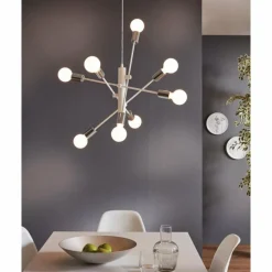 Suspension Eglo GRADOLI Chrome, Blanc, 8 lumières