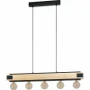 Suspension Eglo LAYHAM Brun, Noir, 5 lumières