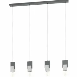 Suspension Eglo LOBATIA Noir, 4 lumières