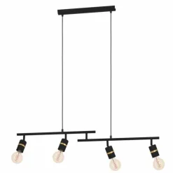 Suspension Eglo LURONE Laiton, Noir, 4 lumières