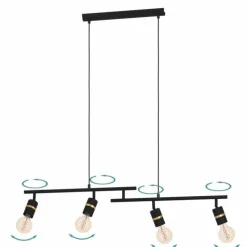 Suspension Eglo LURONE Laiton, Noir, 4 lumières