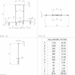 Suspension Eglo LURONE Laiton, Noir, 4 lumières