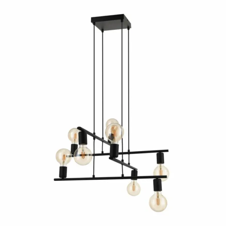 Suspension Eglo MEZZANA Noir, 8 lumières