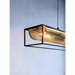 Suspension Eglo NOHALES Noir, 4 lumières