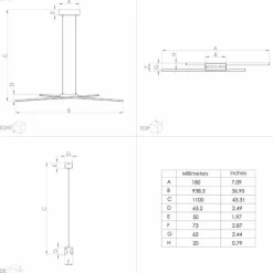 Suspension Eglo PANAGRIA LED Brun, Noir, 2 lumières