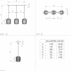 Suspension Eglo ROMAZZINA Noir, 3 lumières