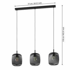 Suspension Eglo ROMAZZINA Noir, 3 lumières