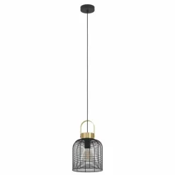 Suspension Eglo ROUNDHAM Laiton, Noir, 1 lumière