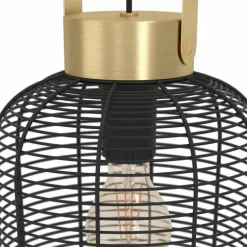 Suspension Eglo ROUNDHAM Laiton, Noir, 1 lumière