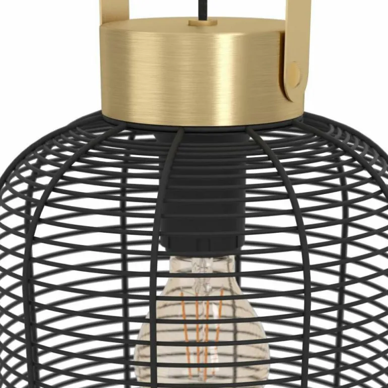 Suspension Eglo ROUNDHAM Laiton, Noir, 1 lumière