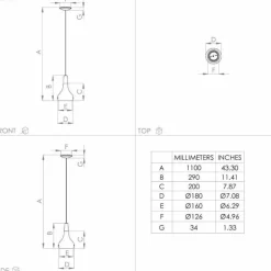 Suspension Eglo SABINAR Brun, Noir, 1 lumière