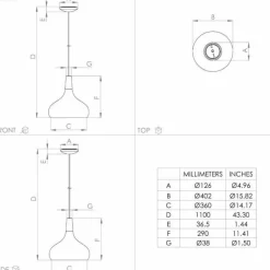 Suspension Eglo SABINAR Brun, Noir, 1 lumière