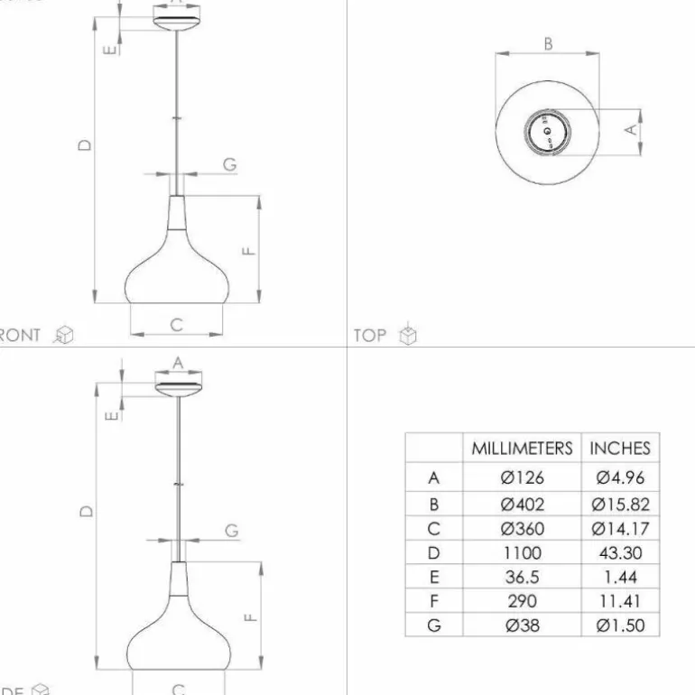 Suspension Eglo SABINAR Brun, Noir, 1 lumière