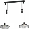 Suspension Eglo WINKWORTH Noir, 2 lumières