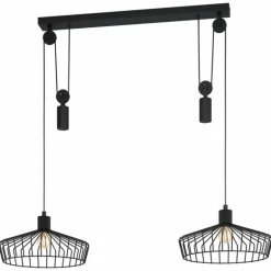 Suspension Eglo WINKWORTH Noir, 2 lumières