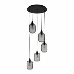 Suspension Eglo WRINGTON Noir, 5 lumières
