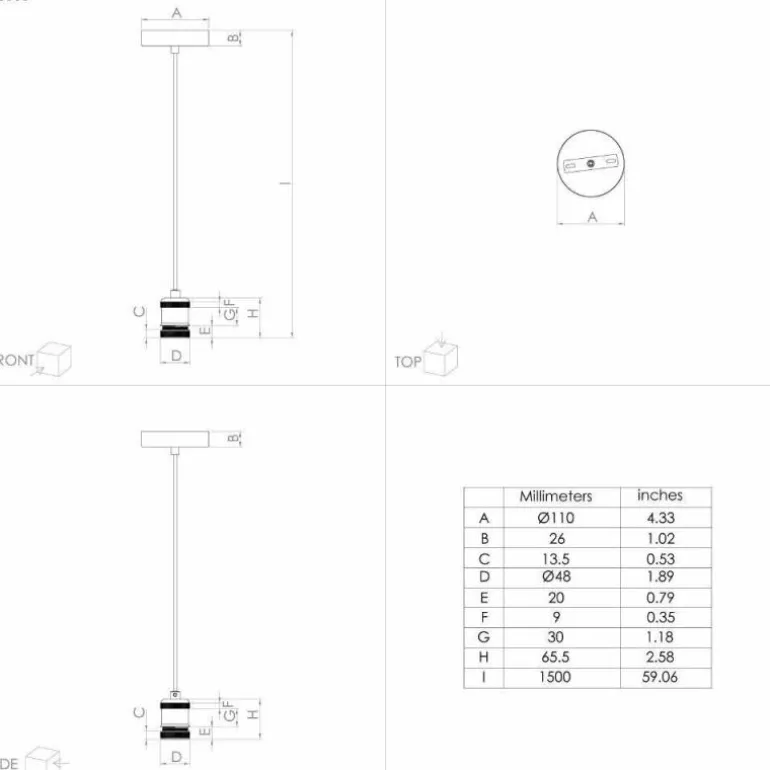 Suspension Eglo YORTH Laiton, Noir, 1 lumière