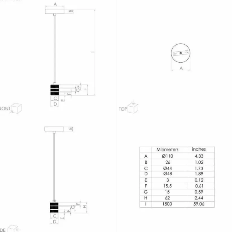 Suspension Eglo YORTH Nickel mat, Noir, 1 lumière