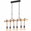Suspension Eglo YOUNGSTOWN Brun, Bois clair, Noir, 6 lumières