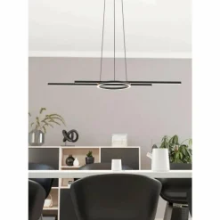 Suspension Eglo ZILLERIO-Z LED Noir, 5 lumières