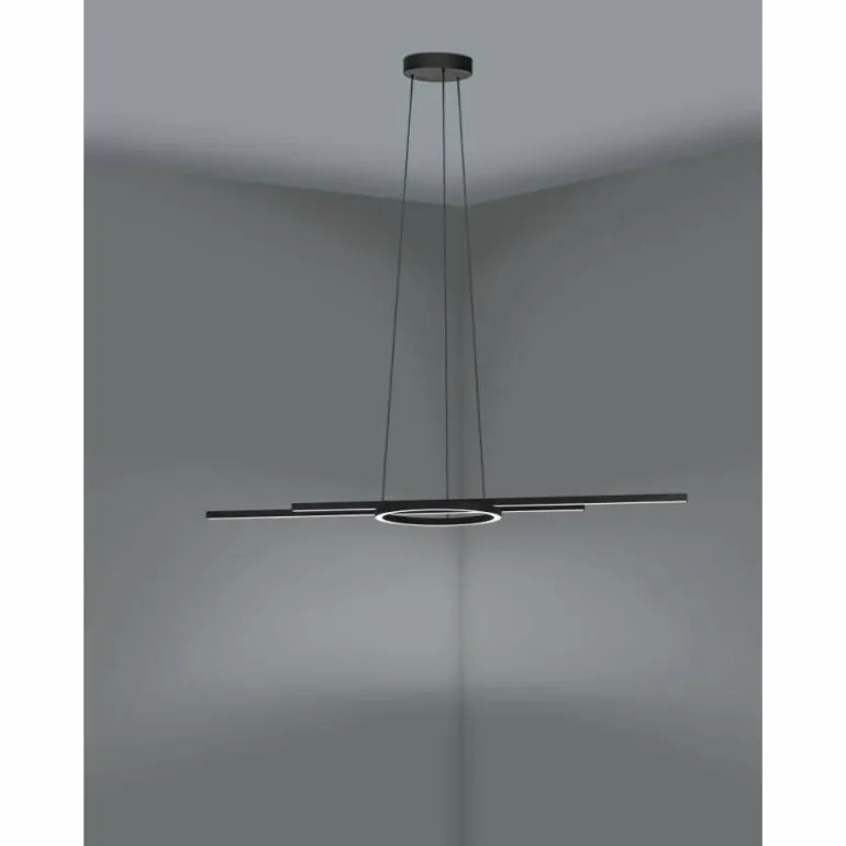 Suspension Eglo ZILLERIO-Z LED Noir, 5 lumières