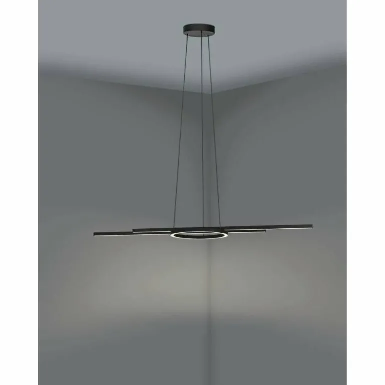 Suspension Eglo ZILLERIO-Z LED Noir, 5 lumières