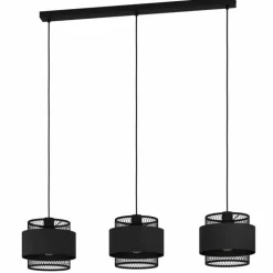 Suspension Eglo-Leuchten BAZELY Noir, 3 lumières