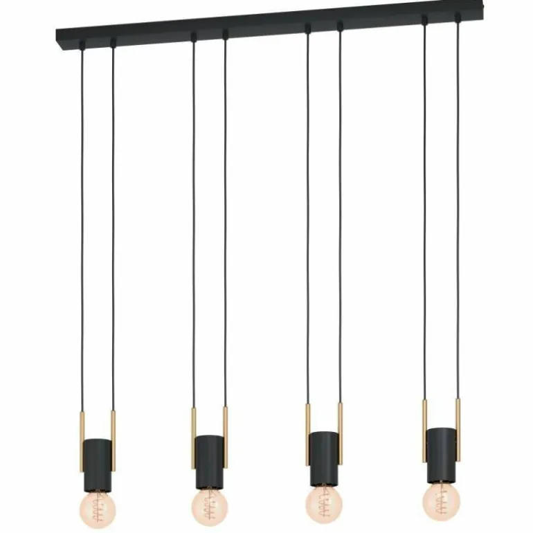 Suspension Eglo-Leuchten BITACHITO Laiton, Noir, 4 lumières