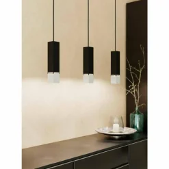 Suspension Eglo-Leuchten BUTRANO LED Noir, Argenté, 3 lumières