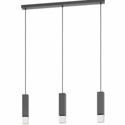 Suspension Eglo-Leuchten BUTRANO LED Noir, Argenté, 3 lumières