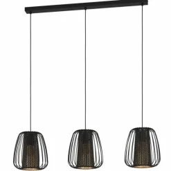 Suspension Eglo-Leuchten CURASAO Noir, 3 lumières