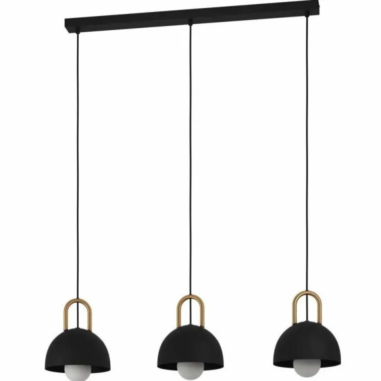 Suspension Eglo-Leuchten CALMANERA Laiton, Noir, 3 lumières