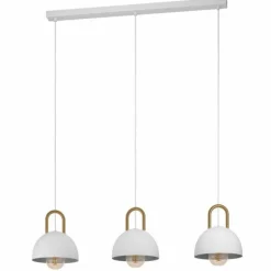 Suspension Eglo-Leuchten CALMANERA Laiton, Blanc, 3 lumières