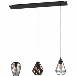 Suspension Eglo-Leuchten DISTAFF Noir, 3 lumières