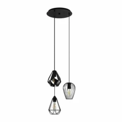 Suspension Eglo-Leuchten DISTAFF Noir, 3 lumières
