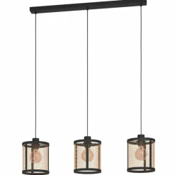 Suspension Eglo-Leuchten DELLOW Noir, 3 lumières