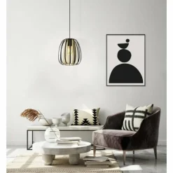 Suspension Eglo-Leuchten ENCINITOS Or, Noir, 1 lumière