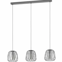 Suspension Eglo-Leuchten FLORESTA Noir, 3 lumières